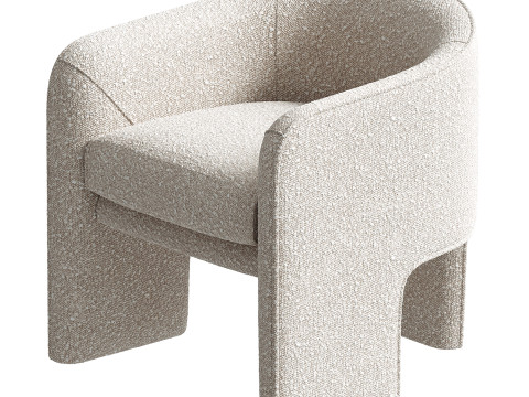 Esther Cream Boucle Armchair Modello 3D