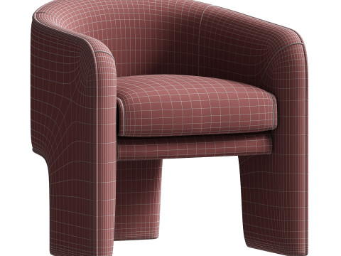 Esther Cream Boucle Armchair Modello 3D