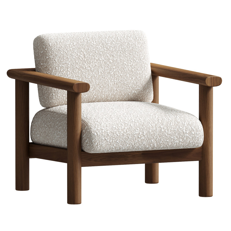 Japandi armchair JPA01 3D 模型 .c4d .max .obj .3ds .fbx .stl .blend 