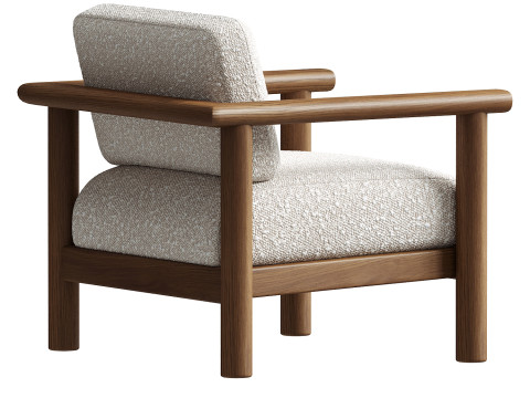 Japandi armchair JPA01 3D 模型