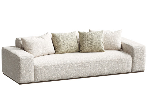 Callie Cream Boucle 3-Seater Sofa Model 3D