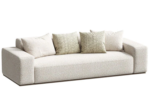 Callie Cream Boucle 3-Seater Sofa 3D Model