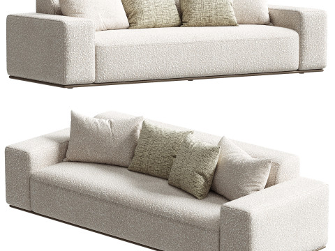 Callie Cream Boucle 3-Seater Sofa Model 3D