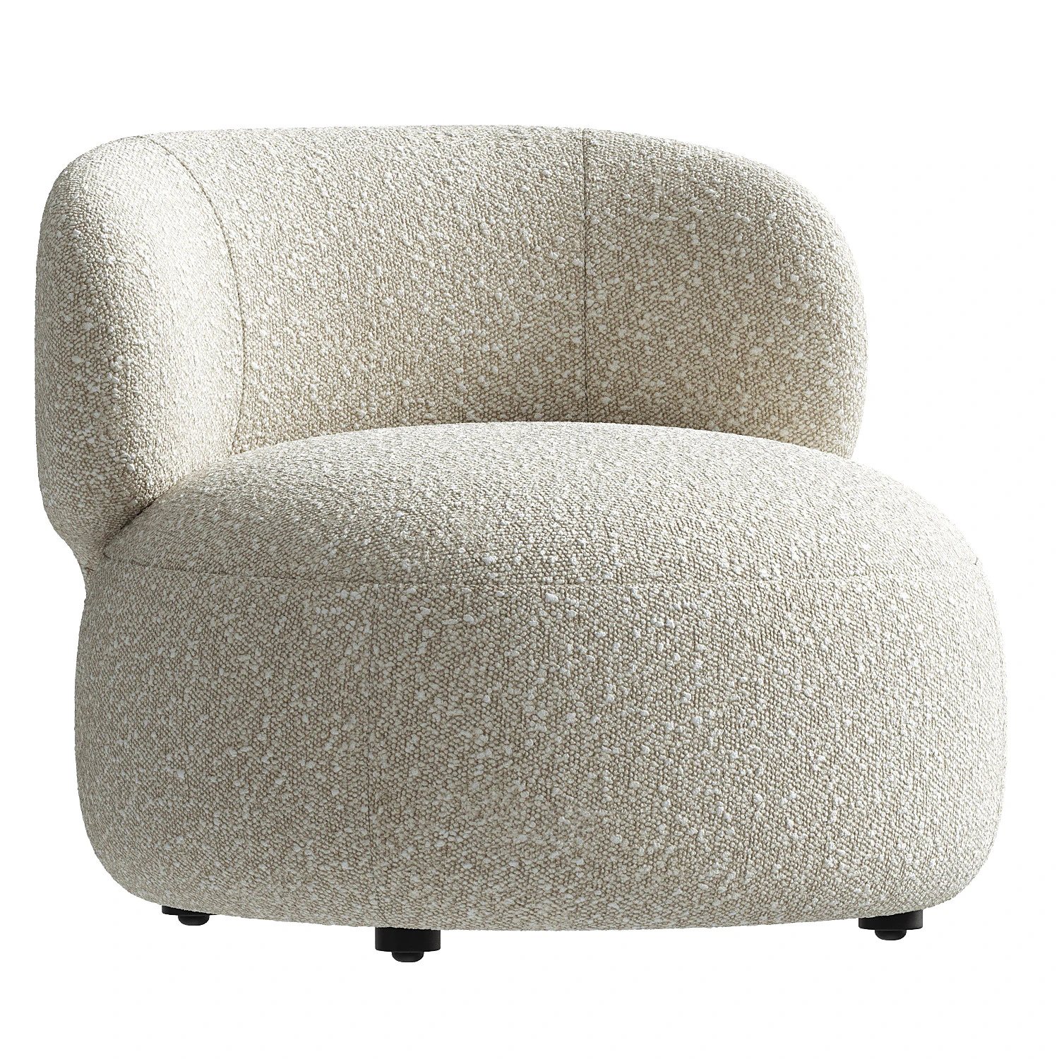 Brayden Stone Cream Woven Fabric Occasional Chair 3D Model .c4d .max .obj .3ds .fbx .stl .blend 