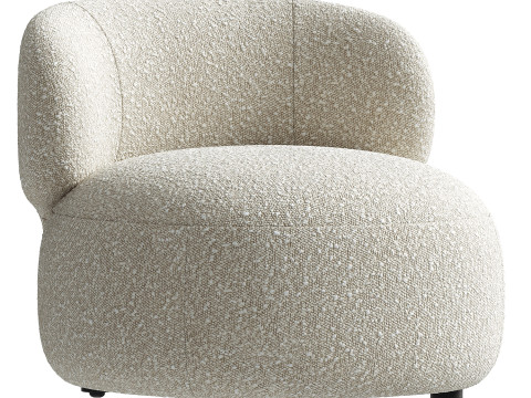 Brayden Stone Cream Woven Fabric Occasional Chair Modelo 3D