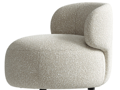 Brayden Stone Cream Woven Fabric Occasional Chair 3D मॉडल