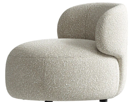 Brayden Stone Cream Woven Fabric Occasional Chair 3D Model