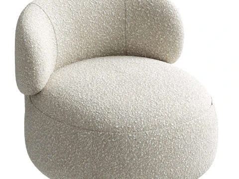 Brayden Stone Cream Woven Fabric Occasional Chair 3D Model