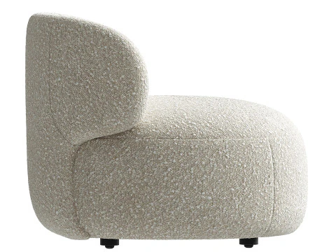 Brayden Stone Cream Woven Fabric Occasional Chair 3D Model