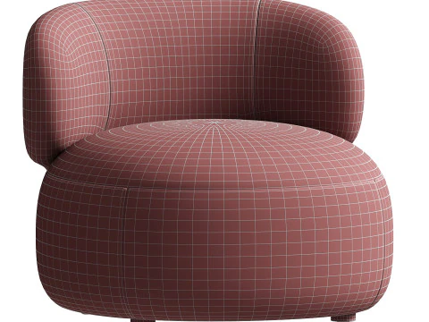 Brayden Stone Cream Woven Fabric Occasional Chair 3D Model