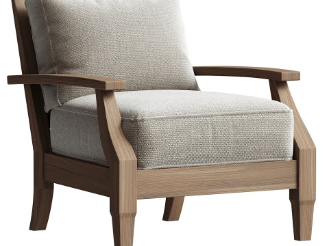 Kairo Wood Outdoor Armchair 3D Модель