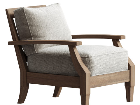 Kairo Wood Outdoor Armchair 3D Model