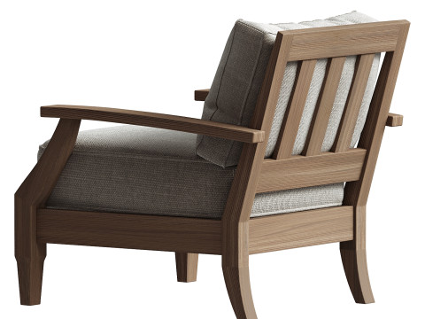 Kairo Wood Outdoor Armchair 3D Model