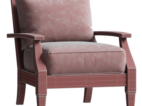 Kairo Wood Outdoor Armchair 3D Model