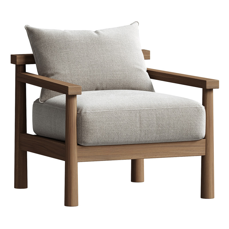 Natalia Outdoor Teak Lounge Chair Modelo 3D .c4d .max .obj .3ds .fbx .stl .blend 