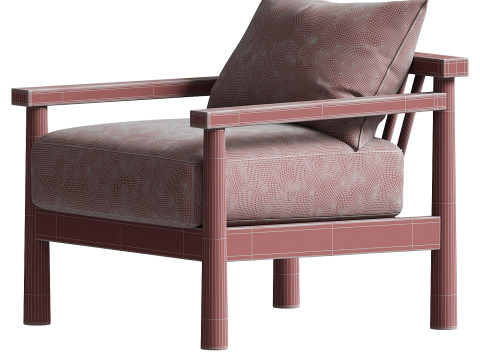 Natalia Outdoor Teak Lounge Chair Modelo 3D