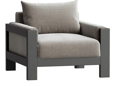 Sullivan Outdoor Aluminum Lounge Chair 3D 模型