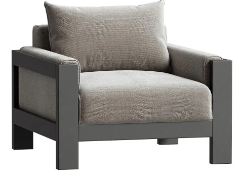 Poltrona lounge da esterno in alluminio Sullivan Modello 3D