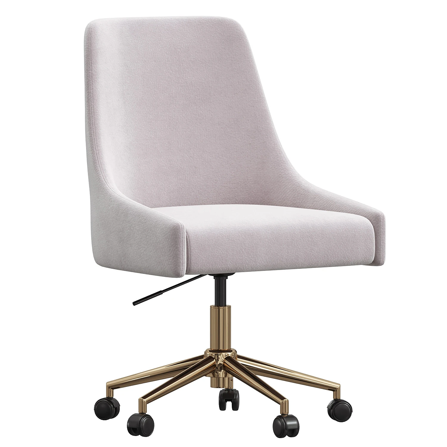 Karina Swivel and Adjustable Velvet Office Chair 3D Model .c4d .max .obj .3ds .fbx .stl .blend 