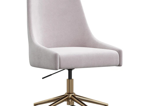 Obrotowe i regulowane aksamitne krzesło biurowe Karina Model 3D