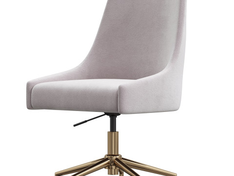 Karina Swivel and Adjustable Velvet Office Chair Modelo 3D