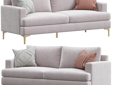 Tribeca Ivory Upholstered Sofa 3D Model