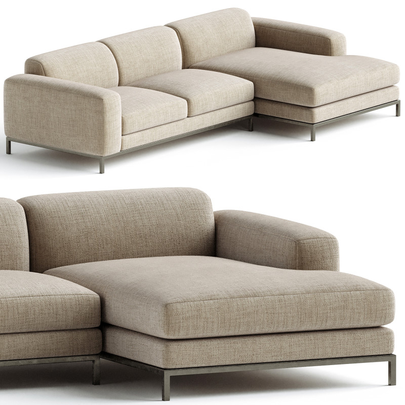 Benedict 2Piece Sectional Corner Sofa Modelo 3D .c4d .max .obj .3ds .fbx .stl .blend