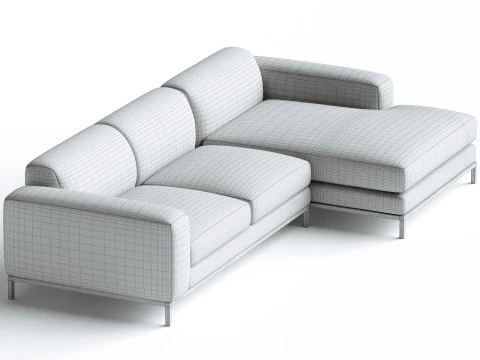 Benedict 2Piece Sectional Corner Sofa 3D Model