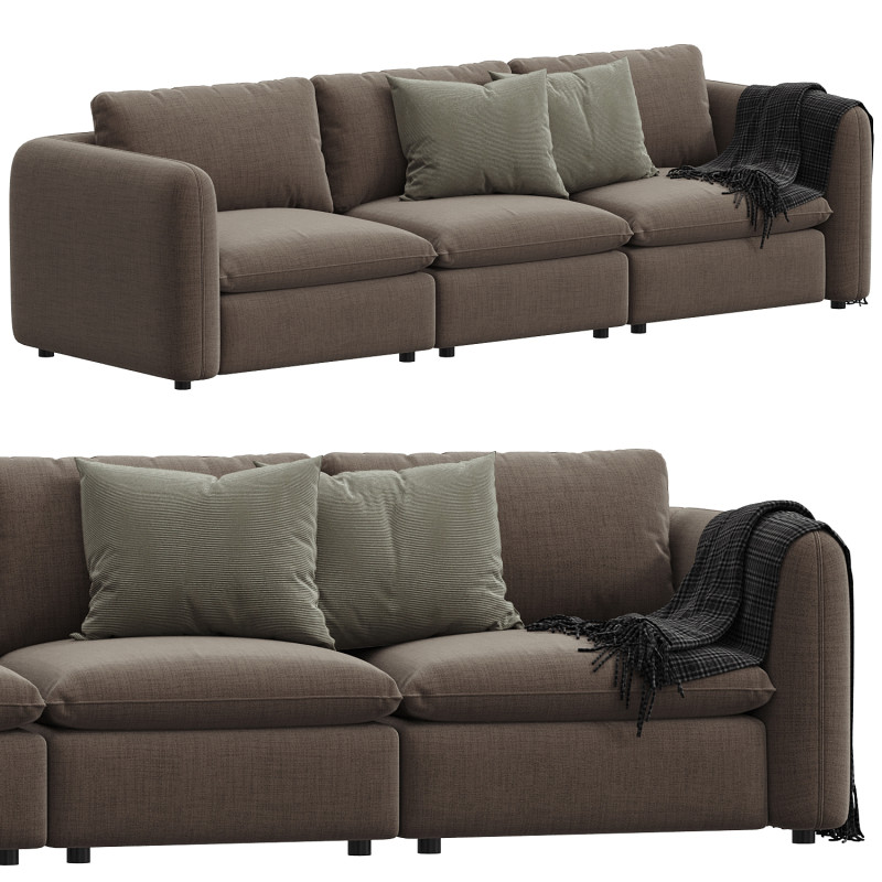 Ingel 3 Piece Sectional Sofa 3D Model .c4d .max .obj .3ds .fbx .stl .blend