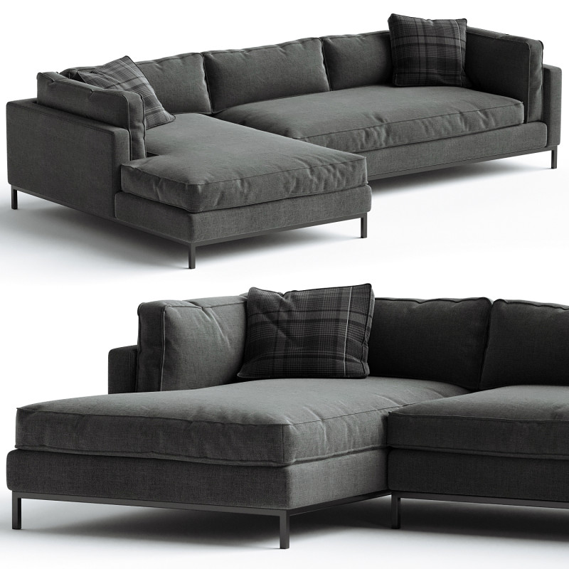 Grammercy 2 Piece Sectional Bennett Moon 3D Model .c4d .max .obj .3ds .fbx .stl .blend