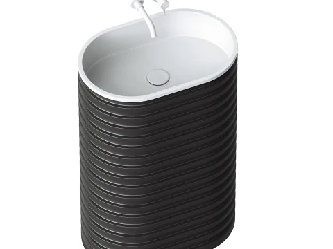 Maddox Freestanding Stone Basin 580mm 3D Model