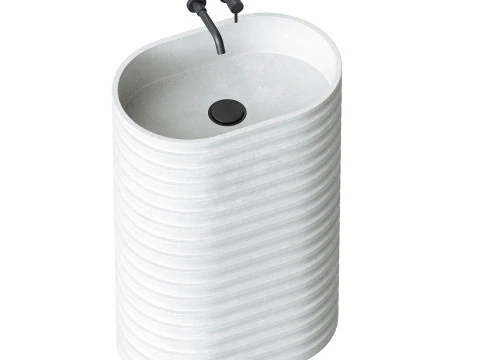Maddox Freestanding Stone Basin 580mm 3D Model