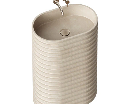 Maddox Freestanding Stone Basin 580mm 3D Model