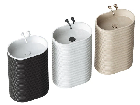 Maddox Freestanding Stone Basin 580mm 3D Model