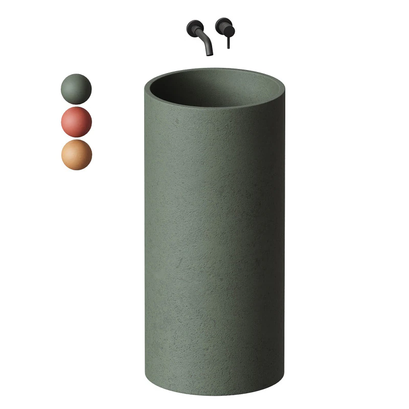 Penzance Concrete Freestanding Basin 400mm 3D Model .c4d .max .obj .3ds .fbx .stl .blend 