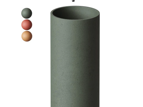 Umywalka betonowa wolnostojąca Penzance 400 mm Model 3D