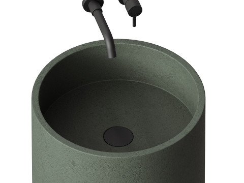 Penzance Concrete Freestanding Basin 400mm Modèle 3D