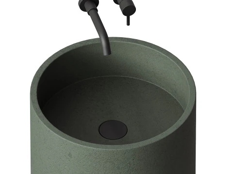 Penzance Concrete Freestanding Basin 400mm 3D Model