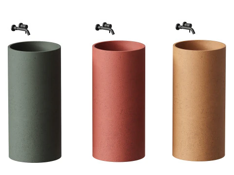 Penzance Concrete Freestanding Basin 400mm 3D Model