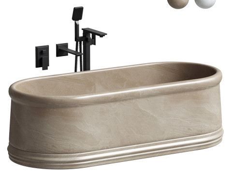 Grandeur Pietra Grey Marble Freestanding Bath 1780mm 3Dモデル