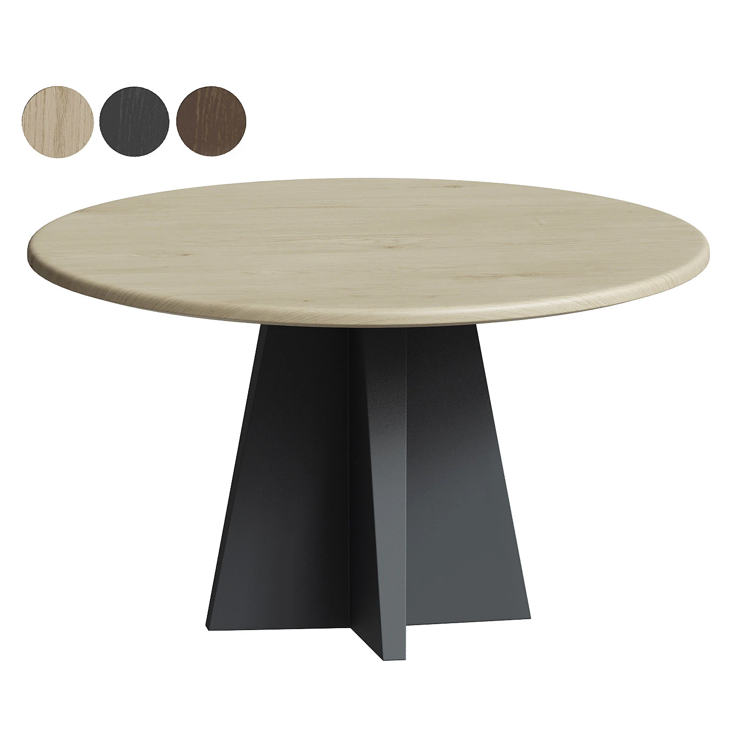 Jacob Round Dining Table with Vertex Base in Flax 3D Model .c4d .max .obj .3ds .fbx .stl .blend 