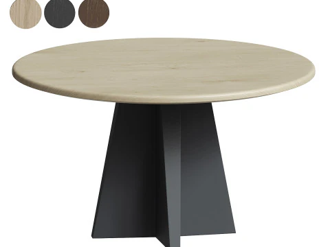 Jacob ラウンド ダイニング テーブル バーテックス ベース 亜麻製 3Dモデル