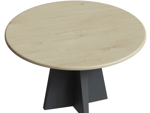 Jacob Round Dining Table with Vertex Base in Flax 3D Model