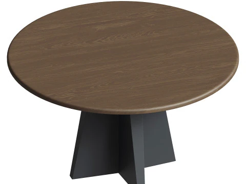 Jacob Round Dining Table with Vertex Base in Flax 3D Model