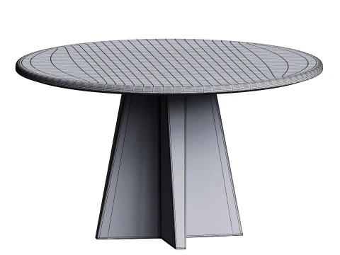 Jacob Round Dining Table with Vertex Base in Flax 3D Model