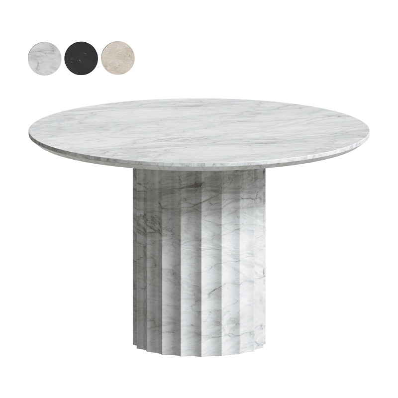 Danae Round Stone Dining Table 3D मॉडल .c4d .max .obj .3ds .fbx .stl .blend