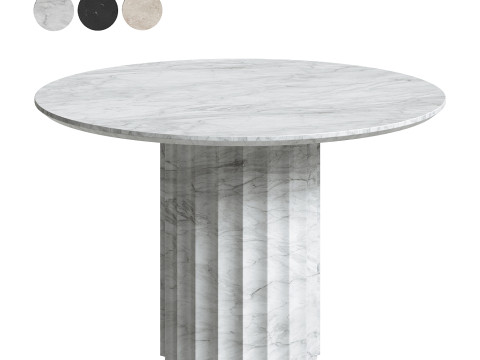 Danae Round Stone Dining Table Model 3D