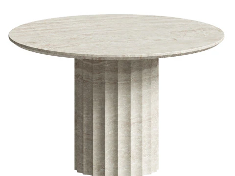 Danae Round Stone Dining Table 3D Model