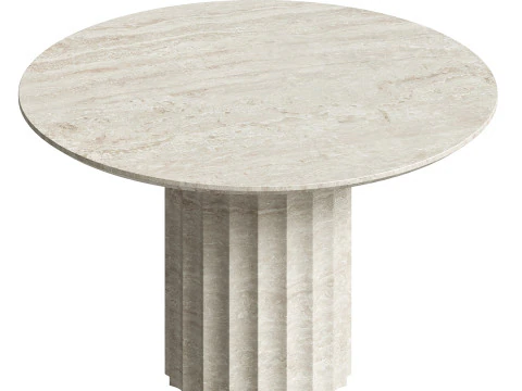 Danae Round Stone Dining Table 3D Model