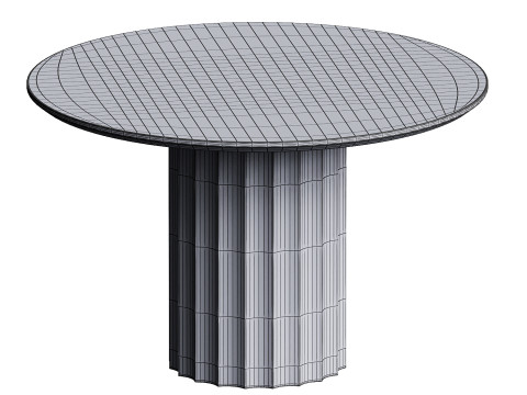 Danae Round Stone Dining Table 3D मॉडल